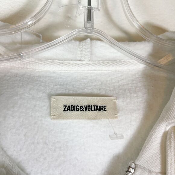 Zadig & Voltaire White Comfy Gradient Love Strass Zip Up Hooded Sweatshirt S - Picture 7 of 9